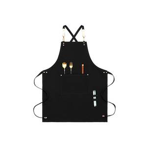Elegante chaleco de lona para camarero con correa ajustable de cuero genuino y bolsillos para mixólogo de élite en bar lounge. - Product Image 3