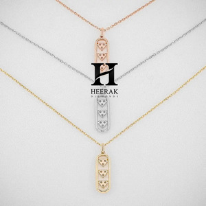 Colgante de Corazón de Diamante Móvil de Oro de 14K de Lujo, Diamante Cultivado en Laboratorio Certificado por IGI, Charm de Corazón Ovalado Vertical con Halo - Product Image 4