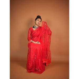 ชุดราตรีสวยชุดลายรุ้งและงานผ้าส่าหรีสำหรับงานปาร์ตี้ - Product Image 5