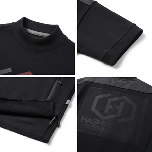 เสื้อยืดแขนสั้นผ้าฝ้ายเฟรนช์เทอร์รี่สองชั้น หนัก 430GSM 100% ป้องกันการเป็นขุย ซักแล้ว ทรงพอดีตัว สีพื้น สั่งทำพิเศษ สไตล์เทคแวร์ - Product Image 4