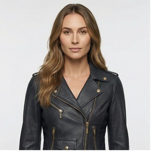 Nueva llegada chaquetas de cuero genuino personalizadas a granel precio razonable chaquetas de cuero para mujer fácil de usar personalizado - Product Image 1