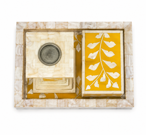 Bandeja de Madera Hecha a Mano con Incrustaciones de Nácar y Caja Decorativa de Hueso, con Juego de Quemador de Bakhoor Premium para Interiores de Lujo - Product Image 4