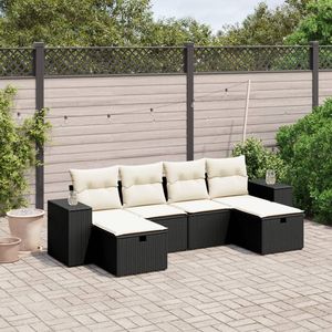 Grande Set di Divani da Giardino Modulari in Rattan Sintetico Nero - Product Image 1