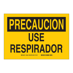 Señal de Seguridad Brady Precaution Use Respirador para Áreas con Uso de Respiradores - Product Image 3