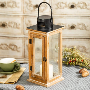 Lanterne suspendue en bois classique de luxe, écologique, faite à la main, imprimée en typographie, décorative pour la maison, les hôtels, les restaurants - Product Image 3