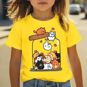 Conjunto de camisetas para niños con logotipo personalizado, ropa colorida de algodón liso para niños y niñas - Product Image 4