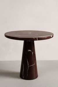 Table d'appoint en marbre vert faite à la main : Table ronde moderne en pierre - Product Image 3
