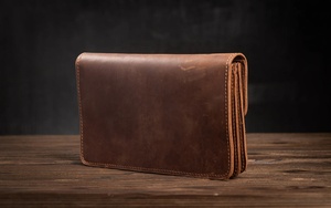 Cartera de cuero de grano completo larga para hombres mujeres teléfono Multi bolsillo Navidad mamá regalo 2017 - Product Image 5