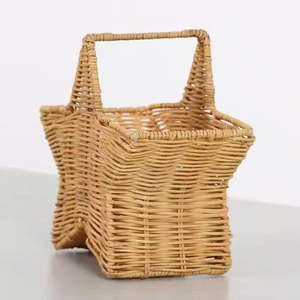 Adorable Cesta de Almacenamiento de Mimbre Natural en Forma de Estrella, Porta Utensilios de Mimbre Hecho a Mano, Arreglo Decorativo de Mimbre - Product Image 3