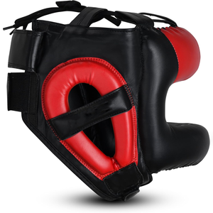 Casque de protection intégral en cuir pour boxe et MMA, avec protection nez et menton, pour sports de combat, vente en gros - Product Image 2