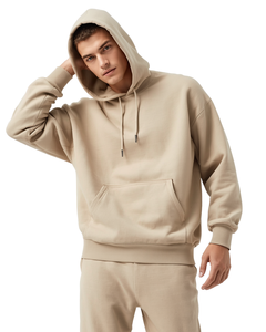 Sudadera con Capucha Oversize Beige Estilo Vintage para Hombre, con Hombros Caídos, Ajuste Holgado y Relajado - Product Image 2