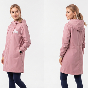 Veste imperméable pour femme avec logo brodé personnalisé, coque rigide, poches latérales, capuche longue, veste de randonnée imperméable pour femme, veste de camping - Product Image 1