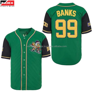 Camiseta de Béisbol Personalizada Index Sports Wear, Verde y Negra, Manga Corta, con Botones, Transpirable, de Poliéster, para Hombre, con Nombre del Equipo Ducks Impreso - Product Image 6
