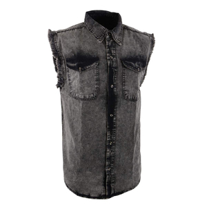 Chaleco vaquero sin mangas para hombre, de algodón grueso, estilo motero, ajuste cómodo, ropa informal para montar en moto, para todas las estaciones - Product Image 3