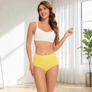 Ropa Interior Femenina de Tallas Grandes con Cintura Alta, Botones, Tela Suave, Elástica, Transpirable y con Soporte Completo en la Cintura - Product Image 2