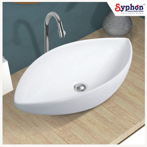 Lavabo de cerámica blanca de diseño moderno y lujoso de primera calidad del fabricante líder de la India. - Product Image 1