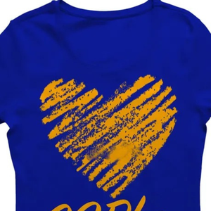 Camiseta Personalizada con Corazón Dorado para Mujer, Estilo Moderno, Estampado Gráfico, Manga Corta, Cuello Redondo, Algodón, Informal, Moda Urbana - Product Image 5