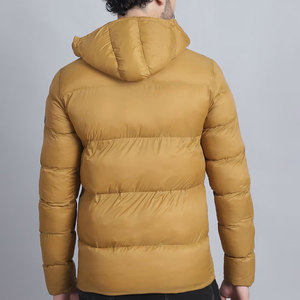 Men's Puffer Jacket Windproof Polyester Wadding Filled Stand Collar Patchwork Winter <b>Coat</b> <b>Zipper</b> Closure Solid Color Regular Fit - Product Image 2
