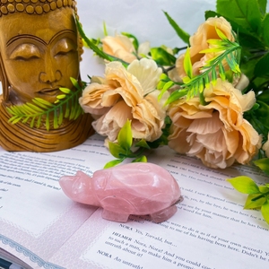 Natural Rose Quartz Tortoise Carving Pink Quartz Turtle Healing Crystal For Reiki Feng Shui Decor Wholesale - Product Image 6