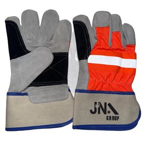 Gants de travail en cuir renforcés à double paume Gants de gréement de sécurité Gants de gréement canadiens en cuir - Product Image 1