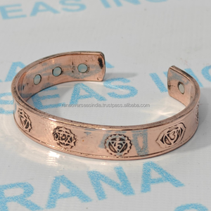 Pulsera de Terapia Magnética de Cobre Puro Grabada con Siete Chakras, Triple Imán, Ecológica, para la Paz Espiritual y el Conexión a Tierra, Moderna - Product Image 5