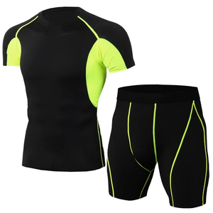 ชุดออกกำลังกายระบายอากาศ Compression 2026 เสื้อแรชการ์ดแขนยาวสำหรับผู้ชาย กางเกงฟิตเนส ชุดเซ็ตเสื้อและกางเกงขาสั้นแบบรัดรูป - Product Image 3