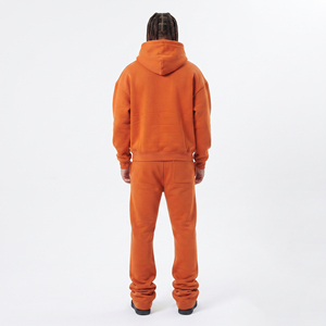 Conjunto Deportivo de Felpa de 400 Gsm con Bordado Desgastado, Sudadera con Capucha y Pantalones Deportivos de Algodón para Hombre, Traje Deportivo de Invierno - Product Image 2