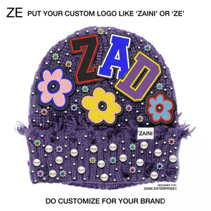 หมวกบีนนี่อะคริลิคพรีเมียม ZAINI 260 GSM สีดำเขียว พิมพ์ลายเต็มใบ ปักลาย  สำหรับผู้ใหญ่ทุกเพศ - Product Image 5
