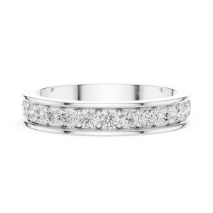 Luxury Channel <b>Set</b> Diamond Band <b>Ring</b> 18K Gold Wedding Band <b>Women</b> Half Eternity <b>Ring</b> Minimalist Fine Jewelry - Product Image 2