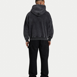 Sudaderas con Capucha para Hombre de Alta Calidad, Estilo Vintage, Lavado Ácido, 100% Algodón, Felpa, Talla Grande, Diseño Personalizado Bordado - Product Image 6