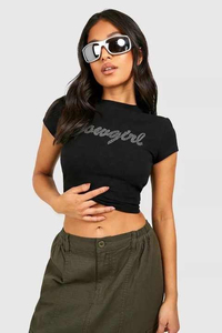 OEM Manufactures <b>Rhinestones</b> Ladies Custom Cotton Color Crop <b>Top</b> Women Short Sleeves 2026 Crop <b>Top</b> T Shirts - Product Image 4