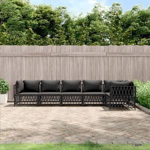 Ensemble de salon de jardin modulaire anthracite de grande taille, tissu tressé, meubles d'extérieur durables et élégants - Product Image 1