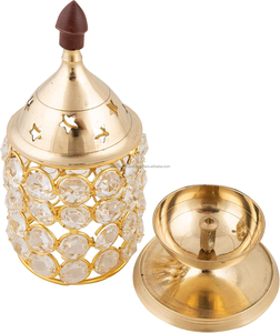 Lámpara de aceite artesanal chapada Akhand Diya, decoración religiosa para el hogar, artículo de regalo espiritual - Product Image 3