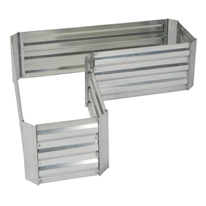 Bac à légumes surélevé en métal galvanisé en forme de L pour l'extérieur, pour les légumes, modèle GB011 - Product Image 1