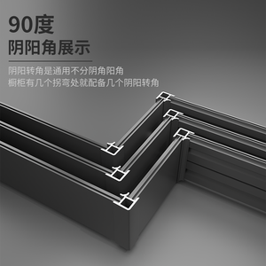 Accesorios Universales para Gabinetes de Cocina: Junta Plana de Esquina para Zócalo Integrado de Aluminio y Plástico, Protector de Salpicaduras de PVC - Product Image 2