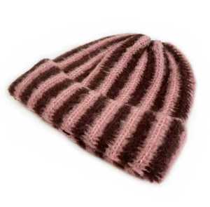 Striped Jacquard Knitted Adjustable <b>Beanie</b> Hat Unisex Adult Winter Warm Handmade Acrylic Breathable & <b>Waterproof</b> Casual 56-58CM - Product Image 4