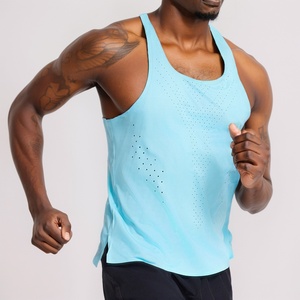 Men Running Singlet Quick Dry Breathable Singlet Wholesale Stylish square Collar <b>Light</b> Weight Seamless Sports Active tank Top - Product Image 6