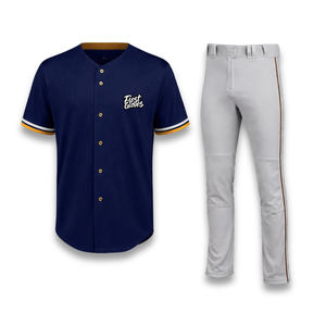 Conjunto de Uniforme de Béisbol Personalizado para Hombre, Pantalones Azul Marino y Blancos, Manga Corta, Logotipo Bordado, Corte Regular, Poliéster, para Todas las Temporadas - Product Image 1