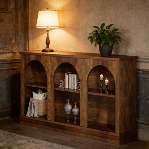 Consolle portaoggetti a 3 livelli in stile rustico per ingresso - Product Image 4