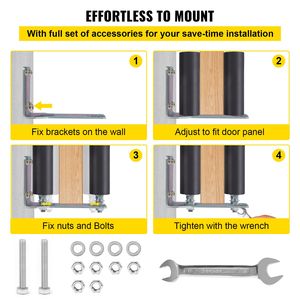 Guide-rouleau en nylon noir de 6 pouces pour portail coulissant, support en L peint au zinc, réglable pour application sur porte, en fer - Product Image 6