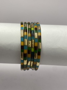 Premium Brass Resin <b>Bangles</b> Multi Colour Style Great for Everyday Use Manufactured Handcrafted Brass Resin <b>Bangles</b> Black - Product Image 5