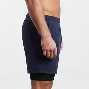 New Running <b>Shorts</b> <b>Men</b> 2 In 1 Double-Layer Quick Dry Gym Fitness <b>Shorts</b> With <b>Compression</b> Inner Mid Waist Sport <b>Shorts</b> - Product Image 4