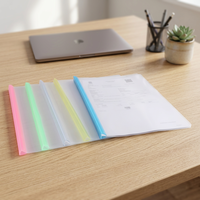 Organisateur de documents A4 en plastique, classeur à bandes multicolores avec pochettes transparentes pour le rangement des papiers, dossiers transparents durables