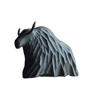 Sculpture miniature de rhinocéros en aluminium sculpté, artisanat d'artistes japonais Tomohiro Suzuki, figurine de faune faite à la main, design moderne pour mur - Product Image 1