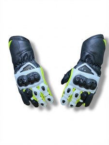 Gants de moto en cuir professionnels pour la course - Gants longs à doigts complets avec protection rigide des articulations pour motards - Product Image 2