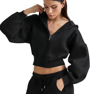 Custom Women Fleece Hoodie <b>Black</b> Oversized Pullover Sweatshirt <b>Long</b> <b>Sleeve</b> Casual Streetwear Warm Soft Hooded <b>Top</b> OEM - Product Image 2