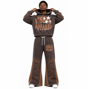 Survêtement unisexe à capuche de haute qualité, coupe ample, imprimé lettres, style streetwear, pour l'automne, avec poches latérales - Product Image 2
