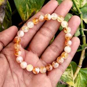 Pulsera de Cuentas de Cuarzo Citrino Natural de 6mm/8mm, Cristales Redondos, Piedras Preciosas Elásticas, Feng Shui y Reiki - Product Image 1