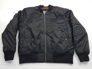 Premium Men's Black Bomber <b>Jacket</b> with Heavy Twill Fabric Functional Design and Personalized Logo Manufacturing - Product Image 1