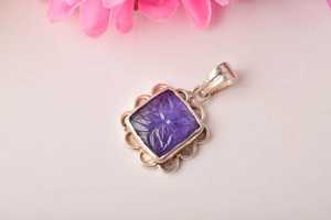 Pendentif de fiançailles vintage en argent sterling sculpté à la main avec tanzanite, bijou élégant et remarquable, cadeau d'anniversaire pour elle - Product Image 2
